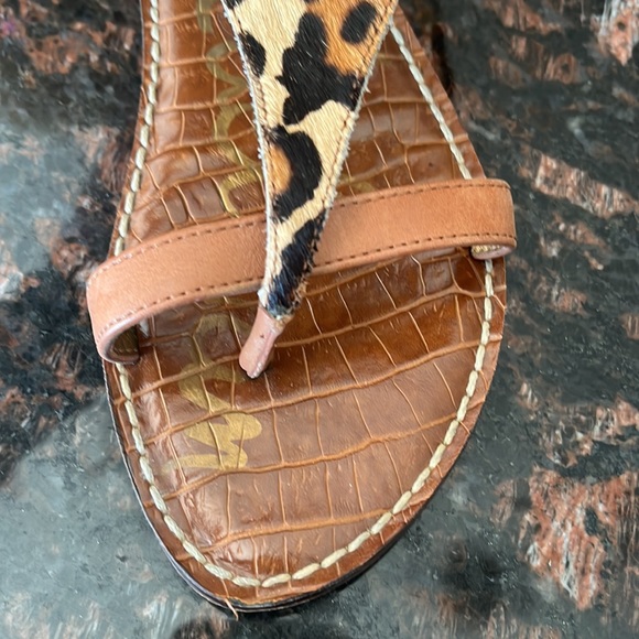 Sam Eldelman Nude Leopard Grenna Gladiator Flat Sandal Size 8 - Picture 6 of 17